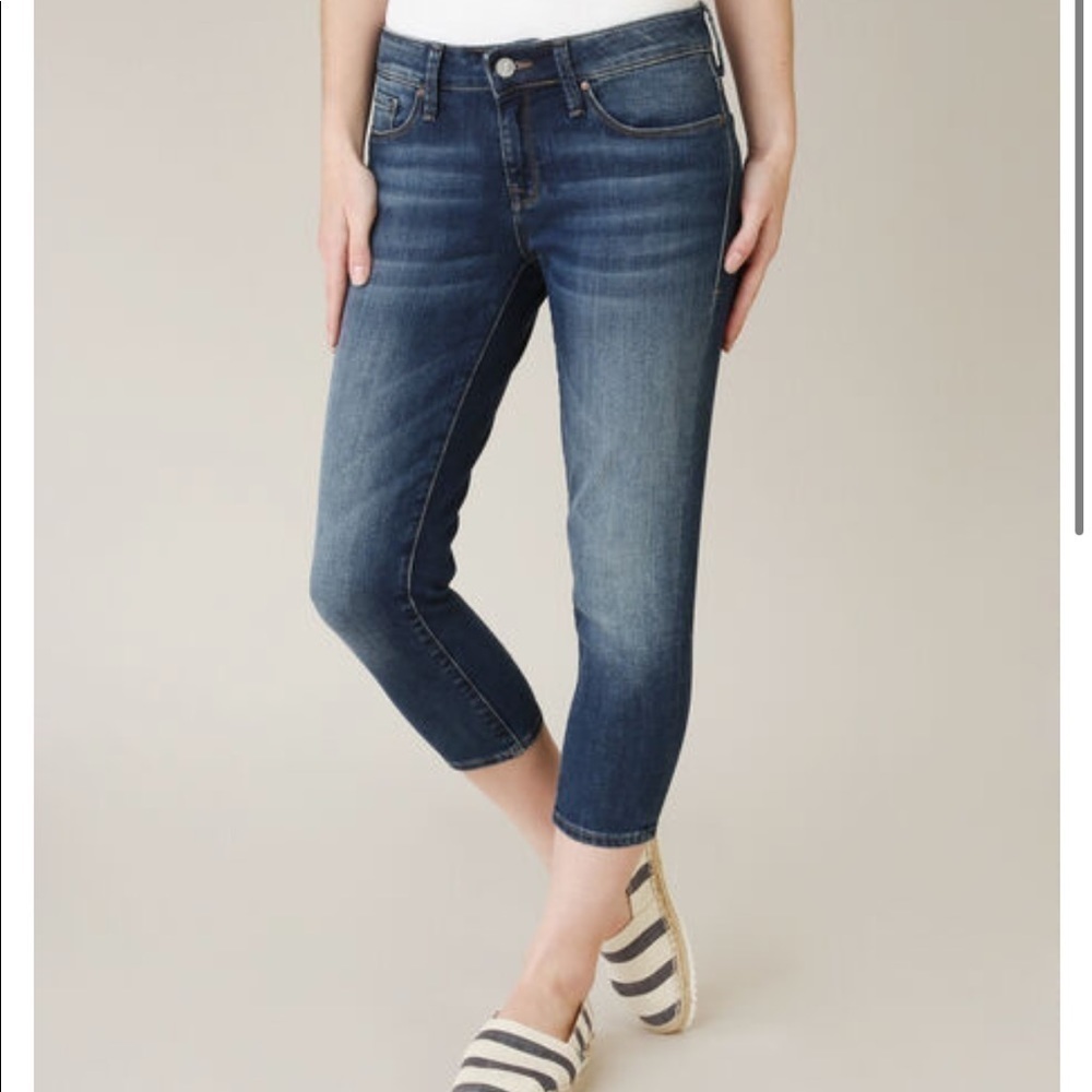 Sz26 Mavi Kiera Mid Rise Skinny Denim Capri in medium wash NWT and EC